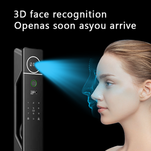 Tuya kunci pintar sidik jari, interkom elektronik Digital wajah 3D aluminium Video waktu nyata, kunci kartu sidik jari, kunci pintar untuk pintu kaca - Product Image 5