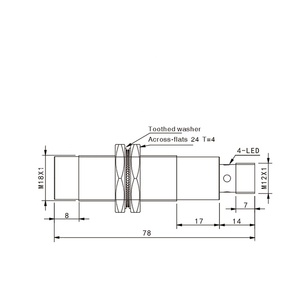 Sensor Inductivo de Proximidad AKUSENSE de 8 mm Sin Blindaje, Equivalente al Sensor TRUCK Pe-x3d TRN18-08PO-E2 - Product Image 3