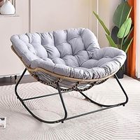 Fauteuil Suspendu Balançoire d'Extérieur pour Patio, Fauteuil à Bascule en Acier Étanche pour Balcon, Grand Fauteuil Cocon de Jardin