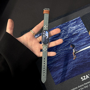 Correa de <span class=keywords><strong>Reloj</strong></span> de Mezclilla para <span class=keywords><strong>Mujer</strong></span>, Compatible con <span class=keywords><strong>Xiaomi</strong></span> Band 10, Diseño Cruzado, 8/9 NFC, Moderna y Versátil para Otoño/Invierno - Product Image 4
