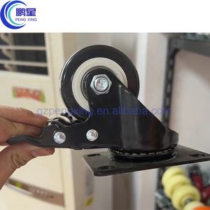 Hochleistungs-schwarzer Bürostuhl Polyurethan-Gummi-Lenkrad 1,5 Zoll 2 Zoll 2,5 Zoll PVC-Rad Gummi-Nachlauf mit Schloss - Product Image 3