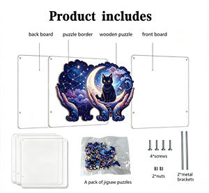 Manufacturer Custom Laser Cut Wooden <strong>Jigsaw</strong> Puzzle Floating Acrylic Display <strong>Frame</strong> - Product Image 2