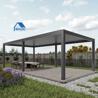 Auvents de jardin magiques pour l'extérieur, terrasse, auvent imperméable, gazebo électrique, pavillon bioclimatique, pergola en aluminium à lames orientables
