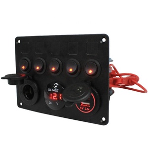 Panel <span class=keywords><strong>de</strong></span> interruptor <span class=keywords><strong>de</strong></span> 5 entradas <span class=keywords><strong>de</strong></span> 12V/24V, impermeable, con voltímetro Digital, 4.2A, Cargador USB Dual, para cigarrillo, caravana, autocaravana, Panel <span class=keywords><strong>de</strong></span> Control - Product Image 2
