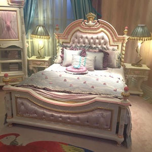 LEQ001A hoàng gia phong cách châu âu gỗ kids giường nội thất phòng ngủ set với bản vẽ - Product Image 3