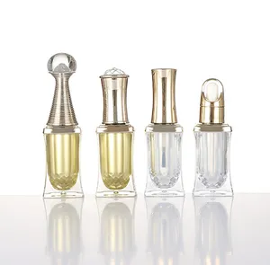 10ml luxury transparent geometry multi cap to fit acrylic plastic material small essential oil bottle