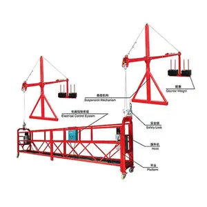 Plate-forme aérienne suspendue électrique de machine d'équipement de levage de construction de ZPL630 ZPL800