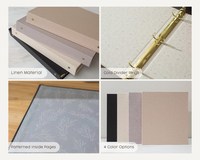 Leinen DIY Braut Geschenk Andenken Self Stick Adhesive Page Memory Hochzeits planer Portfolio Buch Sammelalbum 3 Ring Fotoalbum Binder