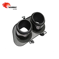 Embouts d'échappement ronds à triple paroi pour Porsche 911 992 2019-2024, silencieux noir brillant avec support de montage intégré