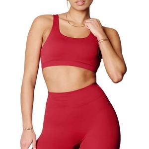 Soutien-gorge de sport d'été pour femmes, vente en gros, personnalisable, sensation de nu, dos ouvert, design imperméable, style simple, options grandes tailles - Product Image 1