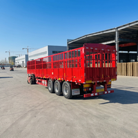 Semi-remorque à ridelles en acier pour le transport de bétail et de marchandises lourdes, 40/50/60 tonnes, 3 essieux, 12 roues