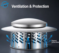 Capot de cheminée moderne en acier inoxydable de 150 mm, résistant aux intempéries et à la corrosion, pour système d'évacuation extérieur
