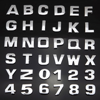 45mm 3D Métal Lettres Emblème Chrome Autocollants Badge Auto Logo Voiture Maison DIY Stickers