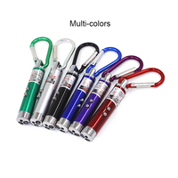 Mini pointeur laser multifonction 3 en 1, lampe torche UV LED, porte-clés mousqueton pour le travail et le camping