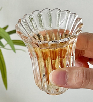 Tasse à thé en verre style chinoiserie 40ml-Tasse à thé épaissie résistante à la chaleur et faite à la main