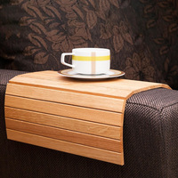 Plateau de canapé en bambou, organisateur pliable pour accoudoir de canapé, support pour collations et boissons pour salon et chambre