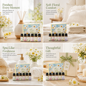 Ensemble d'huiles parfumées florales 100% naturelles <span class=keywords><strong>et</strong></span> biologiques pour diffuseurs, senteurs d'intérieur, aromathérapie, humidificateurs, cadeaux - Product Image 3