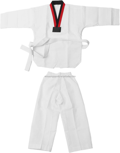 Taekwondo-Uniformen: Schwarze Hosen, bestickte TKD-Gürtel, Kwon-Kleidung, weiße Taekwondo-Ausrüstung im Sale - Product Image 6