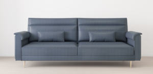 Sofá de diseño italiano con cubierta de cuero y patas de Metal chapadas para sala de estar, hogar y oficina, doble uso, estilo moderno - Product Image 3