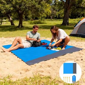 Tapis pliable portable pour 7 adultes, en polyester, pour la famille, les voyages en plein air, la plage, imperméable - Product Image 5