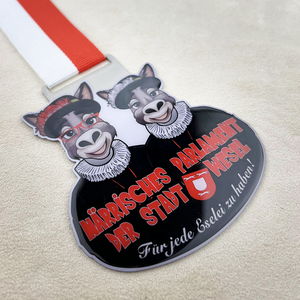 Medalla <span class=keywords><strong>Wesel</strong></span> alemana personalizada al por mayor, medallas de acero inoxidable personalizadas con logotipo de revestimiento de cúpula epoxi y cinta, artesanías de metal - Product Image 2