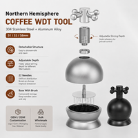 BANLEE Outil de distribution de café manuel rotatif à 22 aiguilles avec base de nettoyage pour la distribution de l'espresso