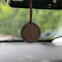 Diffuseur de parfum sans flamme en bois de noyer pour voiture, pendentif désodorisant, disques parfumés pour la maison et la garde-robe, personnalisable avec votre logo