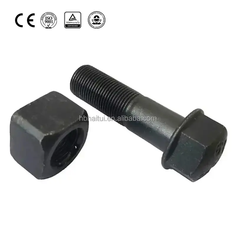 12.9 Grade 40Cr Track Bolt and Nut 9W3361 9W3619 CAT Excavator Track Shoe Bolts and Nuts M20 for Caterpillar