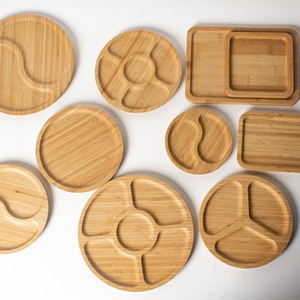 Bandejas de Servir de Bambú Redondas, Rectangulares e Irregulares Multifuncionales para Té, Café, Uso en Hoteles y Restaurantes - Product Image 1