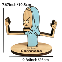 Porte-papier toilette en bois à double niveau Cornholio - Décoration de salle de bain de style dessin animé