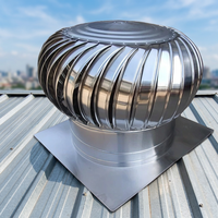 800 #   Ventilateur de plafond à turbine à pales en acier inoxydable non motorisé, monté sur le toit