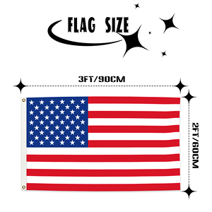 American 3x5/2X3 Ft Embroidered <b>Flag</b> Banner Digital Printed Graphic with 2 Brightly Colored Brass Grommets Decorative Stars - Product Image 6