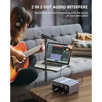 Interfaz de Audio USB LEKATO de 24 bits/192 kHz con Alimentación Phantom XLR de 48 V, Instalación Externa para Grabación en Teléfonos Inteligentes y Computadoras