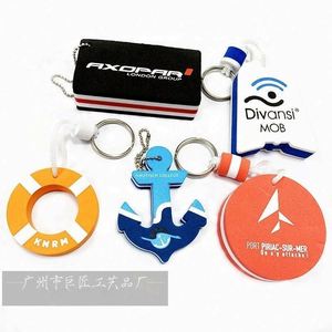 <b>Custom</b> Simple Irregular Floating EVA Light Keychain Buoyant <b>Key</b> <b>Ring</b> with Silk Screen Printing for Promotional Gifts - Product Image 3