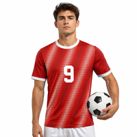 Camiseta de Fútbol Retro Personalizada con Diseño OEM ODM de Yutuo, Unisex, Estampada, de Manga Corta, a Rayas, Transpirable, de Secado Rápido
