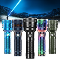 Lampe torche tactique laser LEP haute puissance la plus récente 20W Blanc IP68 Alliage d'aluminium Camping Extérieur Rechargeable Lampe torche LEP