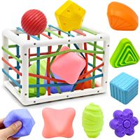 Jouet Bébé 1-2 Ans Montessori Jeux Sensoriels pour Bébé 6 9 12 18 Mois Trieur de Formes avec Balles Texturées et Balles Sensorielles Activité