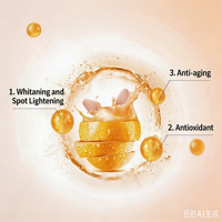 Vitamine C antioxydante, acide ascorbique éthylique, neutralise les radicaux libres, ingrédient pour les soins de la peau