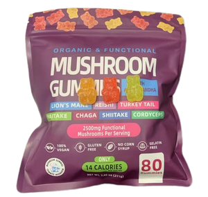 Vegan Reishi Lions Mane Cordyceps Mushroom Gummies Nootropic <span class=keywords><strong>Brain</strong></span> Suplemento - Product Image 1