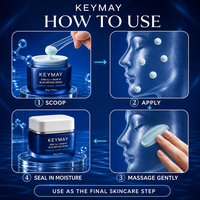 Krim Wajah Peptida Biru GHK-Cu SNAP-8 Label Pribadi untuk Asam Hialuronat Ceramide Melembapkan Mengencangkan Halus Tidak Lengket OEM ODM