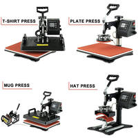Presse à chaud 5-en-1 de 30x38 cm (12x15 pouces) avec écran numérique et design pivotant pour transfert par sublimation sur T-shirts, mugs, casquettes, assiettes – Idéale pour les projets DIY en boutique