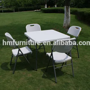 Ensemble de Table et chaises pliantes, chaises carrées en plastique de Style européen
