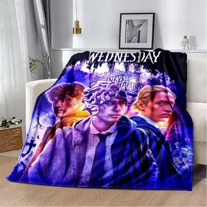 Wednesday Addams 4 Seasons Blanket Sofa Cover Travel Bed Plush Blanket Lightweight Flannel Blanket Blankets For Beds