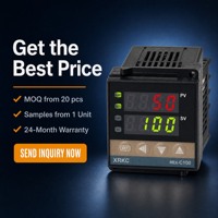 Contrôleur de température numérique PID XRKC REX-C100 OEM en plastique 48x48x110mm 220VAC avec sortie relais SSR, affichage LED et thermocouple de type K