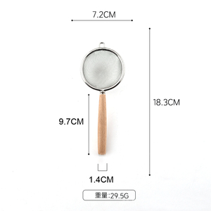 Thêm Tốt Lưới Thép Không Gỉ Lọc Sàng Sàng Với Tay Cầm Bằng Gỗ Cho Nhà Bếp Gạo Nước Trái Cây Trà Quinoa Thực Phẩm Bột Nướng - Product Image 4
