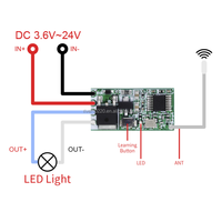 433mhz DC 3.6V-24V Micro récepteur relais sans fil RF télécommande interrupteur