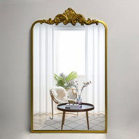 Hot Sale for Glam Iron Frame Clear Float Glass Gold Picture Frame Wall Mirror for Hotel Decor Baroque Style Customizable