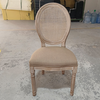 Chaises de salle à manger empilables très vendues, lot de 2 chaises d'appoint sans accoudoirs avec dossier en rotin pour hôtel, mariage, événement