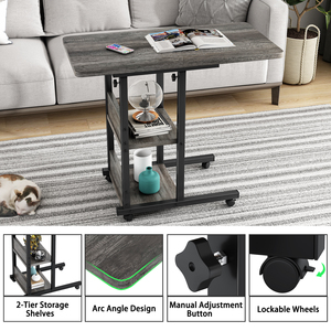 <span class=keywords><strong>Tavolo</strong></span> portatile con sollevamento superiore a 2 livelli con ripiano portaoggetti regolabile in altezza C <span class=keywords><strong>tavolo</strong></span> con <span class=keywords><strong>Design</strong></span> <span class=keywords><strong>salvaspazio</strong></span> - Product Image 3