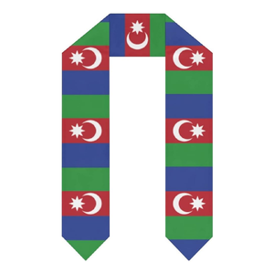 Estola de Graduación Personalizada con la Bandera de Azerbaiyán, Chal, Bufanda, para Estudiantes Internacionales, Venta al por Mayor - Product Image 4